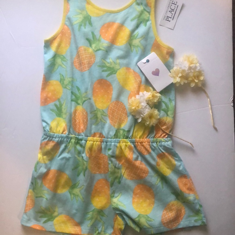 Children’s place girls pineapple🍍romper sizeS 5/6